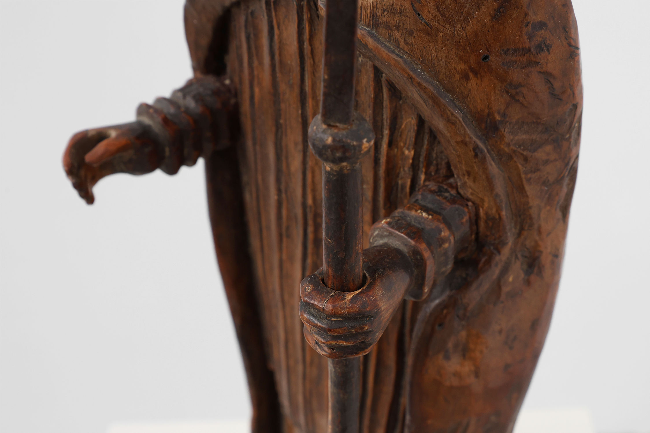 Carved Wooden Sint-Cornelius Figure with Papal Tiara and Triple Cross Staff, 18th centurythumbnail